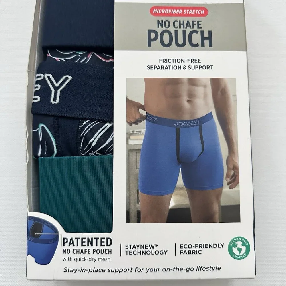 Jockey Generation Men’s 3 Pack Microfiber Stretch No Chafe Boxer Brief Medium